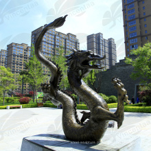 estátua chinesa metal bronze feng shui dragão estátua dragão decoração